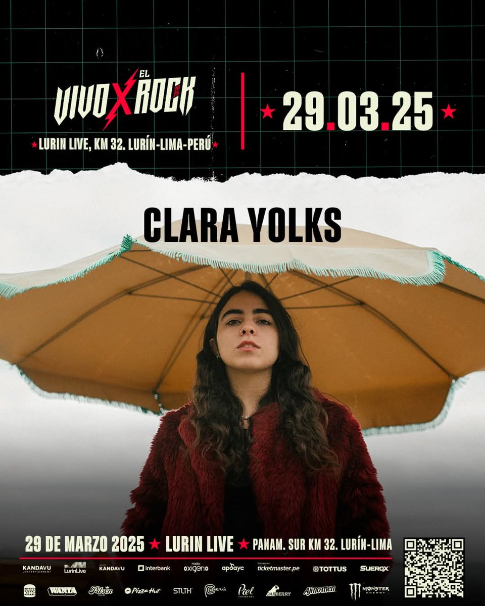 No te pierdas a Clara Yolks mañana en el Twin Stage 4 a las 3:00 p.m ⚡️🦅⚡️

¿Te lo vas a perder? Asegura tu entrada en @ticketmasterpe 🤘🏼

#vivoxelrock
#vivoxelrock2025
#clarayolks