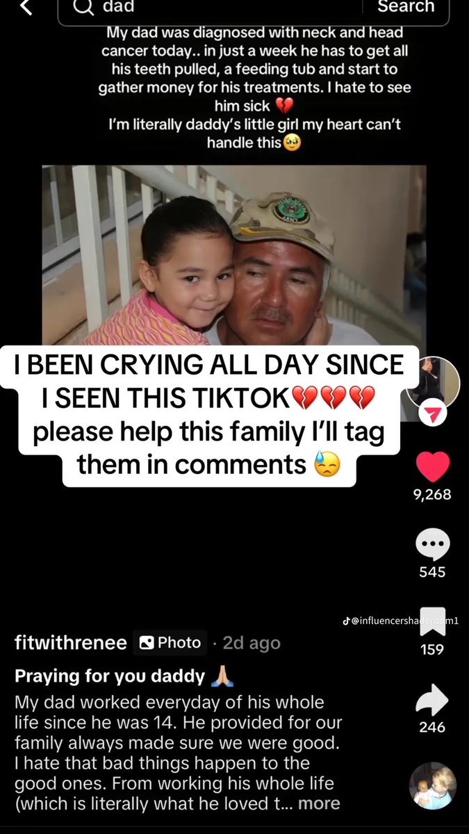 diorherspam's tweet photo. a daughter on TikTok is sharing her dads story.. ya’ll got to go read more about it as someone who is also a daddy’s girl I couldn’t imagine 💔

Original video in comments https://t.co/6Np9U9688O