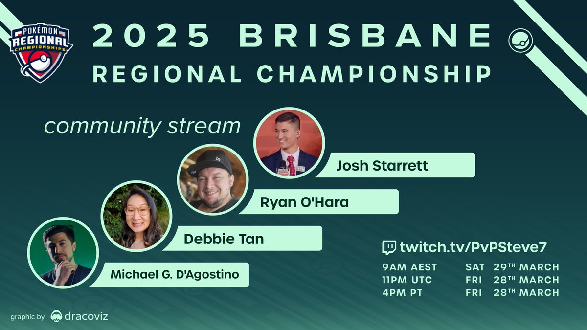 The 🇦🇺 Brisbane Regional Championships have started with some players from outside Australia joining the fray!

📺 Tune into the stream at the link below! ⬇️

⛓dracoviz.com/2025-brisbane

#PlayPokemon
#PokemonGO