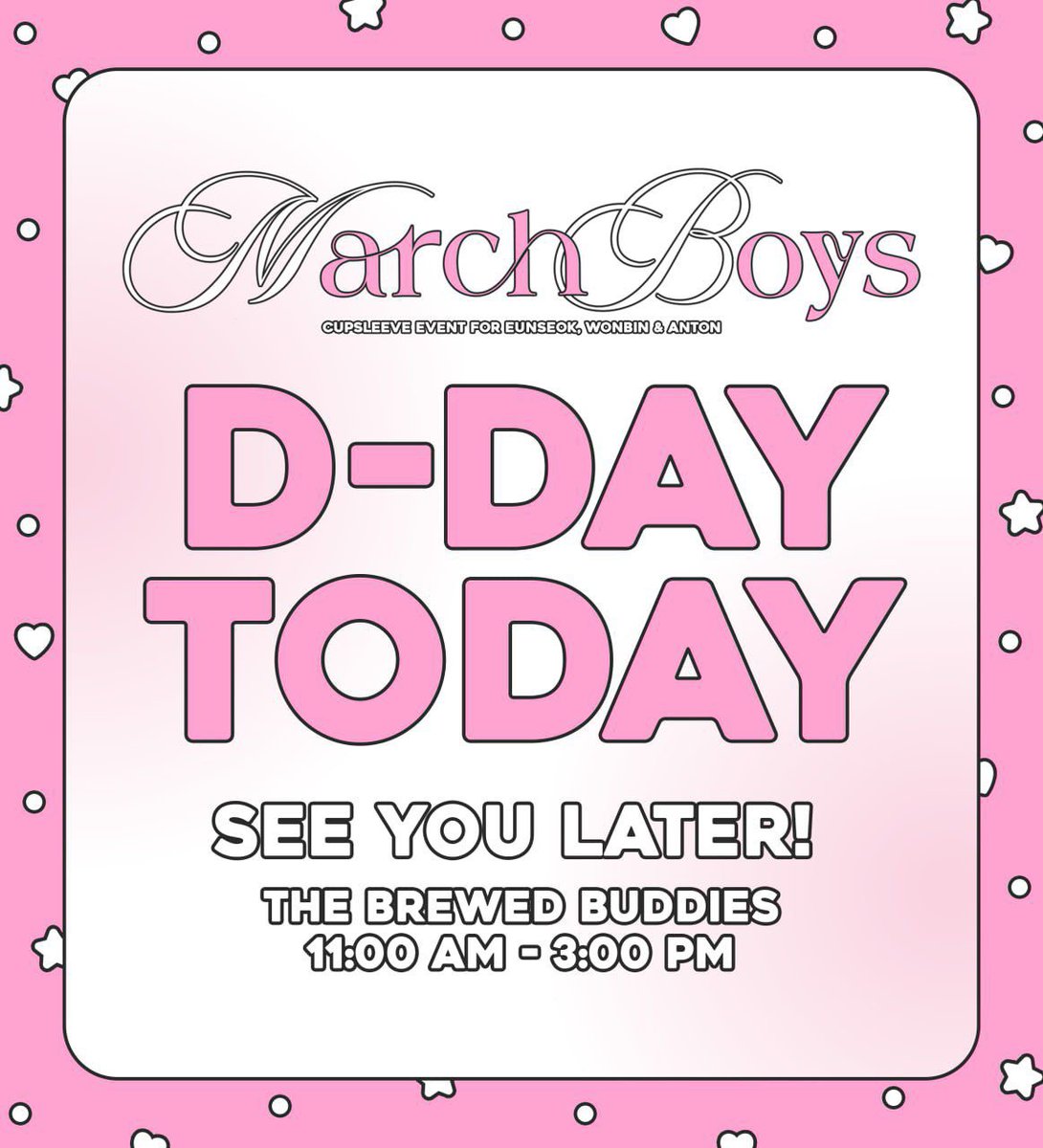 STONESEOKPH's tweet photo. Itโs D-DAY!!! Letโs have fun today with everyone ๐ The Cafe Event kits are free, just buy any 22oz beverages and present the stub to assigned admins ๐
See yah there!
#03MBDAY #EUNSEOK #RIIZE #๋ผ์ด์ฆ #์์ #ใฆใณใฝ https://t.co/kBTi31L9jB