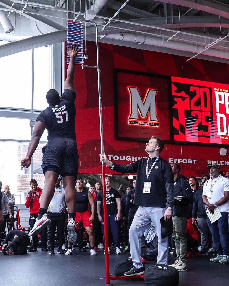 Aaron Wilson (@aaronwilson_nfl) on Twitter photo Maryland <a href="/TerpsFootball/">Maryland Football</a> offensive lineman Isaac Bunyun, converted defensive lineman (6-3 2/8, 315) ran 5.19, 31.5 vertical, 9-3 broad jump. Benched 23 reps, impressed in positional drills. Met with five #NFL teams Pro Day, #Ravens local day April 12. <a href="/Ibunyun_/">Isaac Bunyun™️</a> <a href="/QRepresentation/">Quality Representation</a> Maryland <a href="/TerpsFootball/">Maryland Football</a> offensive lineman Isaac Bunyun, converted defensive lineman (6-3 2/8, 315) ran 5.19, 31.5 vertical, 9-3 broad jump. Benched 23 reps, impressed in positional drills. Met with five #NFL teams Pro Day, #Ravens local day April 12. <a href="/Ibunyun_/">Isaac Bunyun™️</a> <a href="/QRepresentation/">Quality Representation</a>
