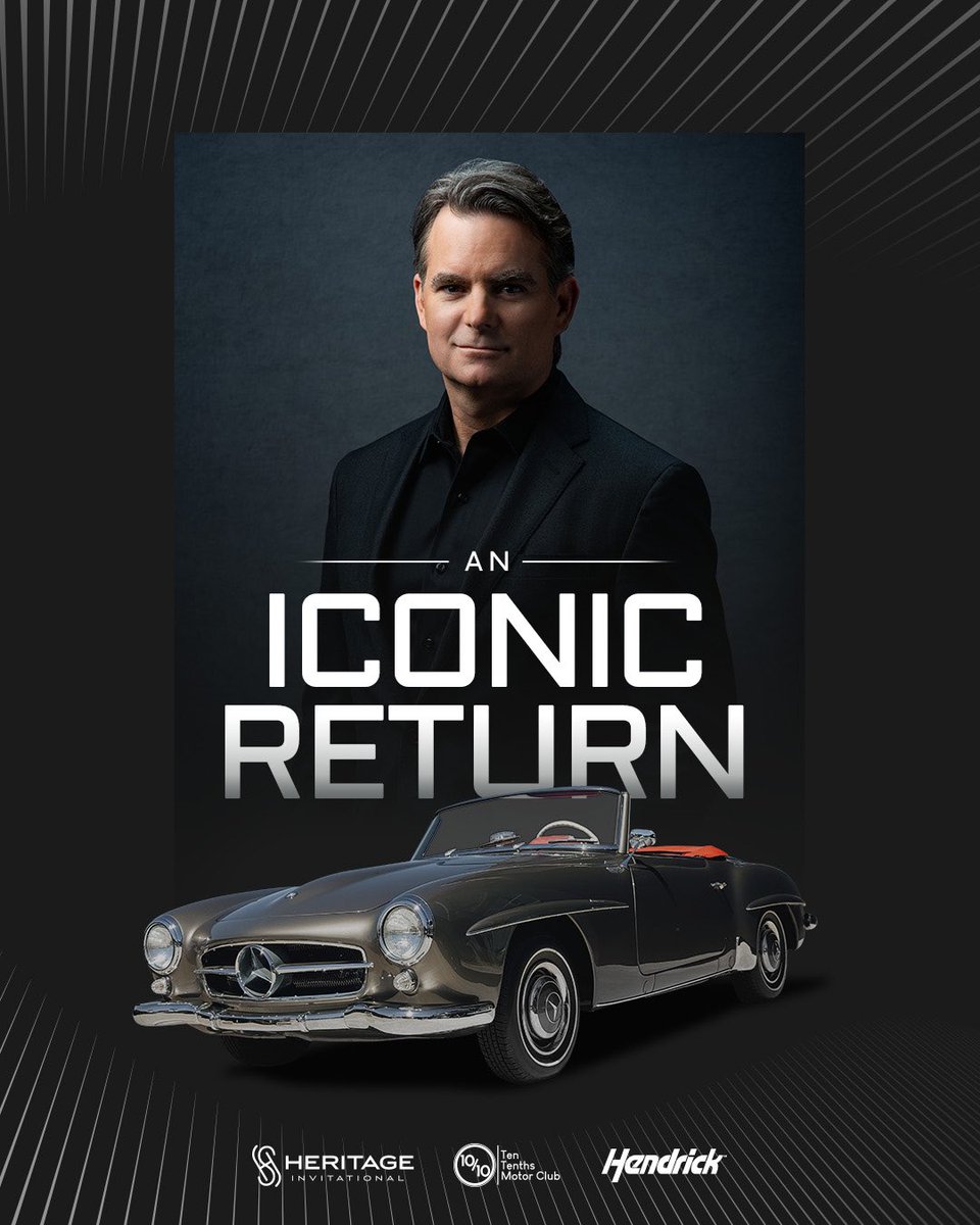 TenTenthsMotorClub (@tententhsmc) on Twitter photo 𝐓𝐡𝐞 𝐥𝐞𝐠𝐞𝐧𝐝 𝐫𝐞𝐭𝐮𝐫𝐧𝐬.
4-Time NASCAR Cup Series champion and 2019 NASCAR Hall of Fame inductee <a href="/JeffGordonWeb/">Jeff Gordon</a> returns to the track against racing superstars at the Heritage Invitational on Friday, April 4th.
#HeritageInvitational | 🔗: bit.ly/HeritageInv 𝐓𝐡𝐞 𝐥𝐞𝐠𝐞𝐧𝐝 𝐫𝐞𝐭𝐮𝐫𝐧𝐬.
4-Time NASCAR Cup Series champion and 2019 NASCAR Hall of Fame inductee <a href="/JeffGordonWeb/">Jeff Gordon</a> returns to the track against racing superstars at the Heritage Invitational on Friday, April 4th.
#HeritageInvitational | 🔗: bit.ly/HeritageInv