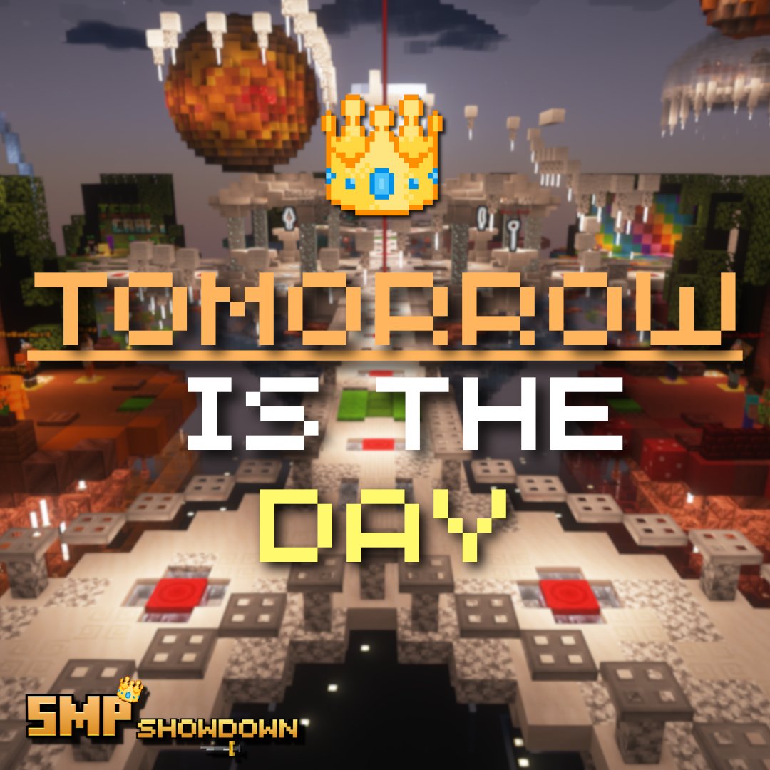 👑 TOMORROW!

Tomorrow is SMP Showdown #2! Come support our teams. 🎉

Teams: smpshowdown.com/teams

Join our discord: discord.gg/8Ha4gpzAFb 🎮