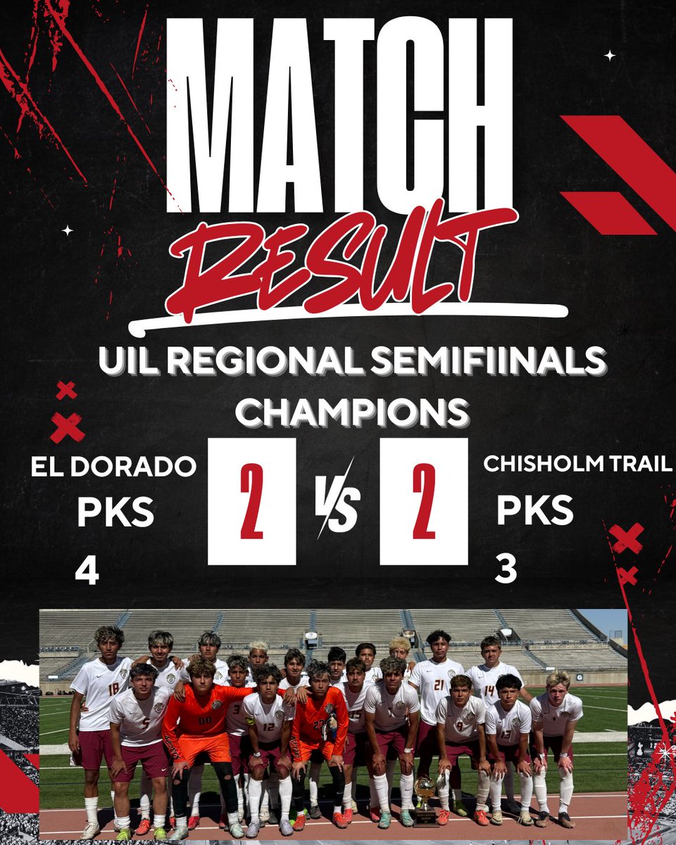 El Dorado Mens Soccer Program (@eldo_bsoccer) on Twitter photo The GOLDEN BOYS continue their run with a win after double overtime and penalty kicks. In the UIL State Regional Semifinals.
Goals scored Alex Orquiz โฝ๏ธโฝ๏ธ. Solid TEAM performance! On to the Next One!! <a href="/EDAztecs_HS/">Venessa Betancourt</a> <a href="/Fchavezeptimes/">Felix Chavez</a> #FuerzaAzteca #GoldenBoys The GOLDEN BOYS continue their run with a win after double overtime and penalty kicks. In the UIL State Regional Semifinals.
Goals scored Alex Orquiz โฝ๏ธโฝ๏ธ. Solid TEAM performance! On to the Next One!! <a href="/EDAztecs_HS/">Venessa Betancourt</a> <a href="/Fchavezeptimes/">Felix Chavez</a> #FuerzaAzteca #GoldenBoys