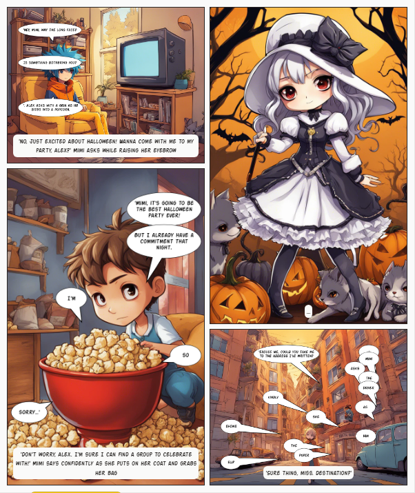 NftTasha's tweet image. Hark, folk! 🎃 ArtStyleMimi #26 rocks her Halloween costume, ready to party. She needs company—got yours picked yet? This isn’t just dress-up; it’s fun and friendship! Join in? ⚡✨ #HalloweenHighlands #ThreadStart  )😘