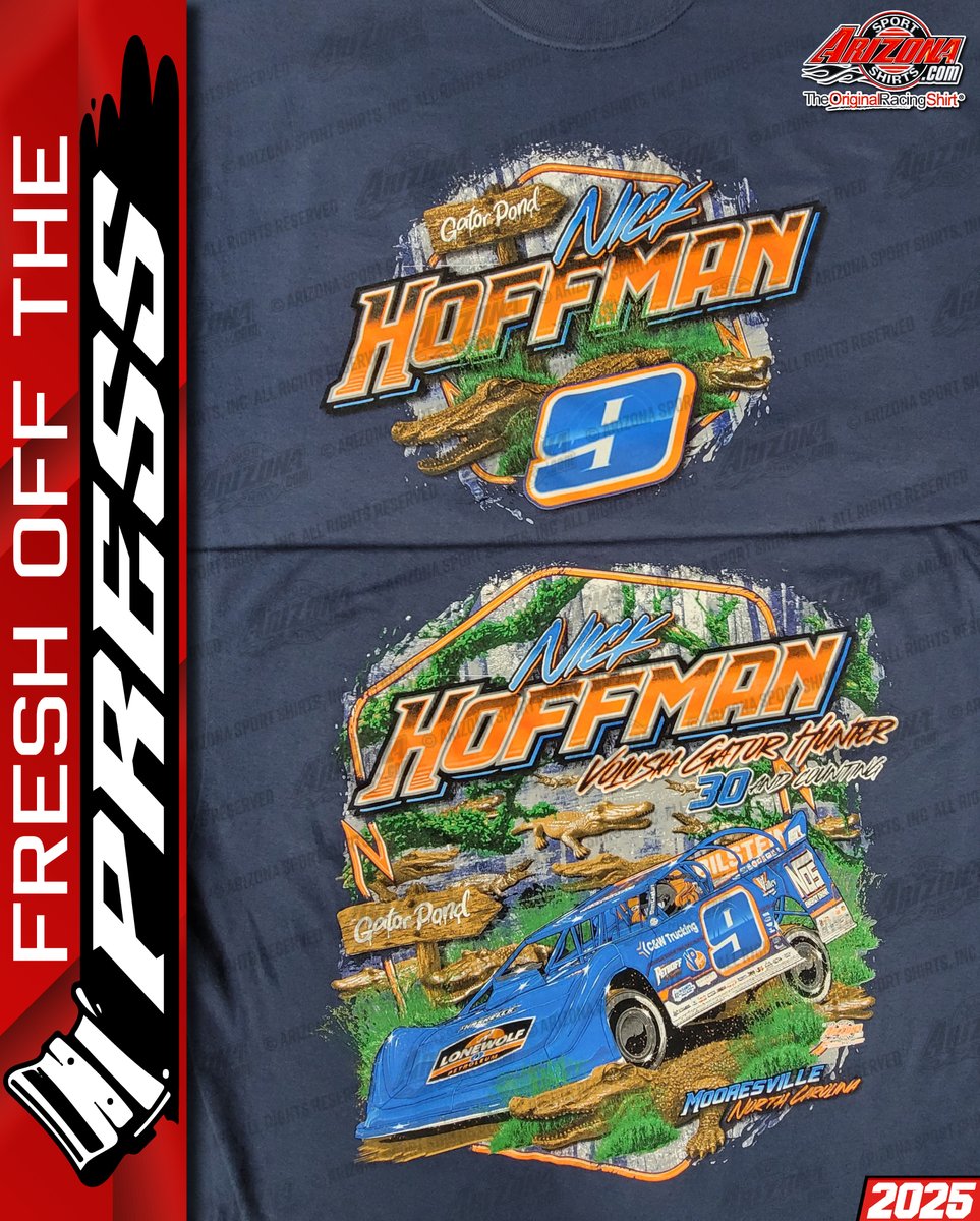 Hunting alligators comes natural for <a href="/Nick_Hoffman2/">Nick Hoffman</a> —on the track that is. 🐊

Pick up a shirt at the track or his other merch: shopnh2.com

#TheOriginalRacingShirt
