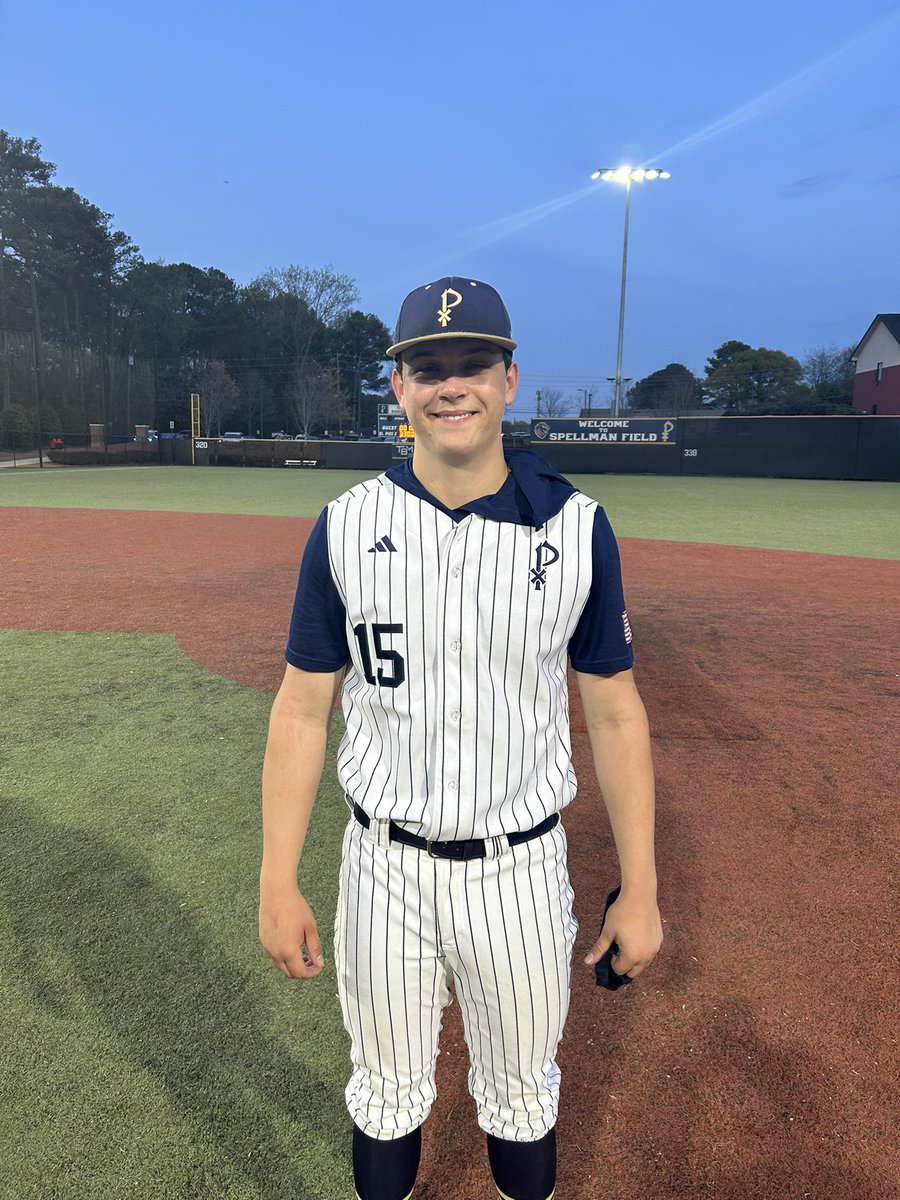 Player of the game. McKale Stevenson.
His dad passed away four years ago to the day and he asked for the ball tonight. Pitched a complete game in a 6-1 win against Marist. We love you McKale!