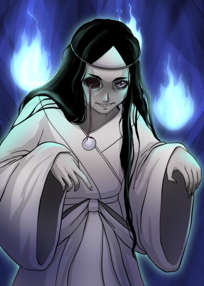YureiApe's tweet image. Once known as Hanae, she was the daughter of a renowned healer from the Shizen Clan, one of the oldest among the Seven Warring Clans of Kamakura. Her clan was devoted to moon rituals, spirit communication, and dark arts since they bordered their sister clan the Hinotama clan in…