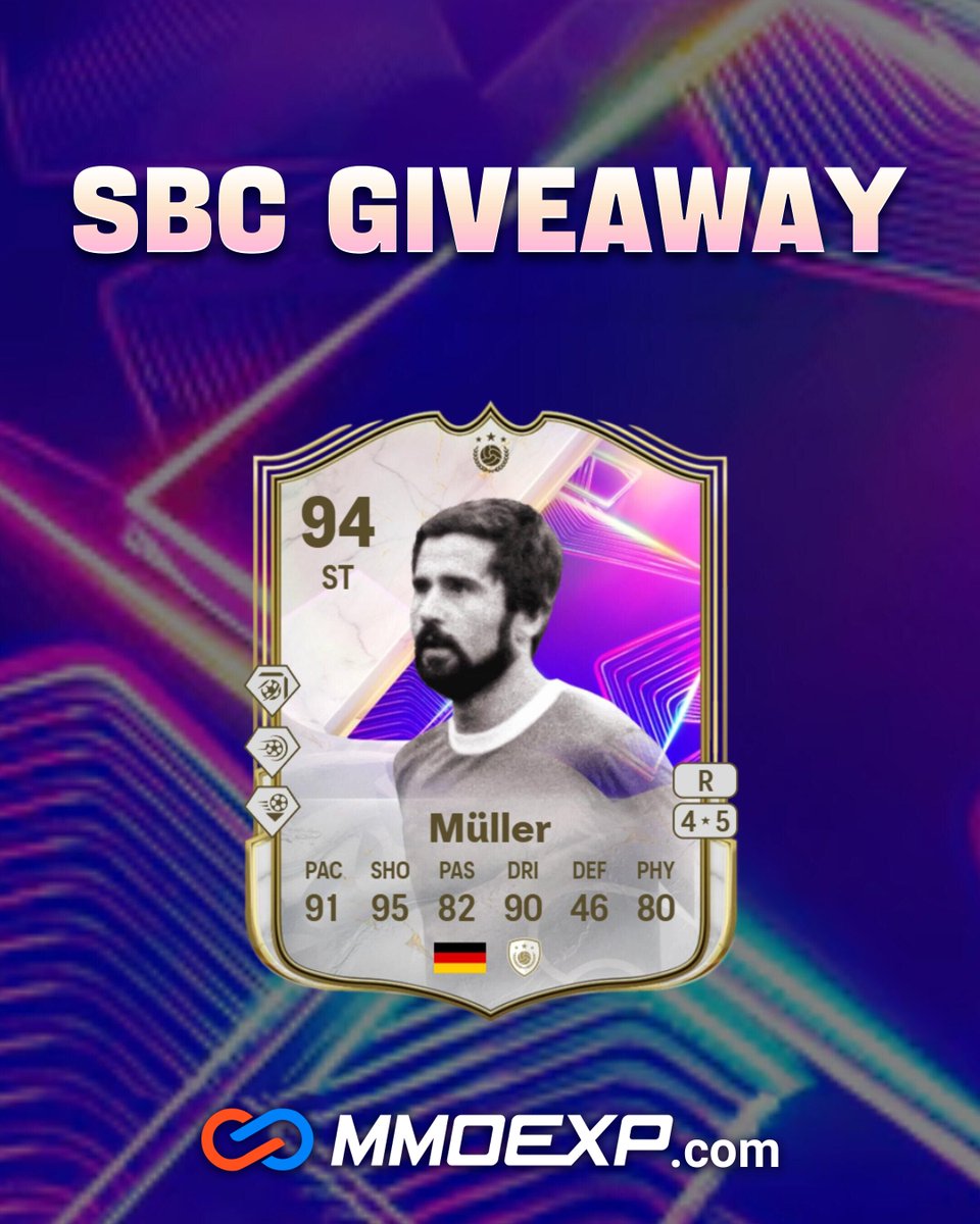 🚨DREAMCHASERS TEAM 2 Müller 🇩🇪 SBC GIVEAWAY

Who wants him?
✅Follow me &amp; Retweet &amp; Like and comment your platform for a chance to win.

Winner will be drawn soon! #FC25