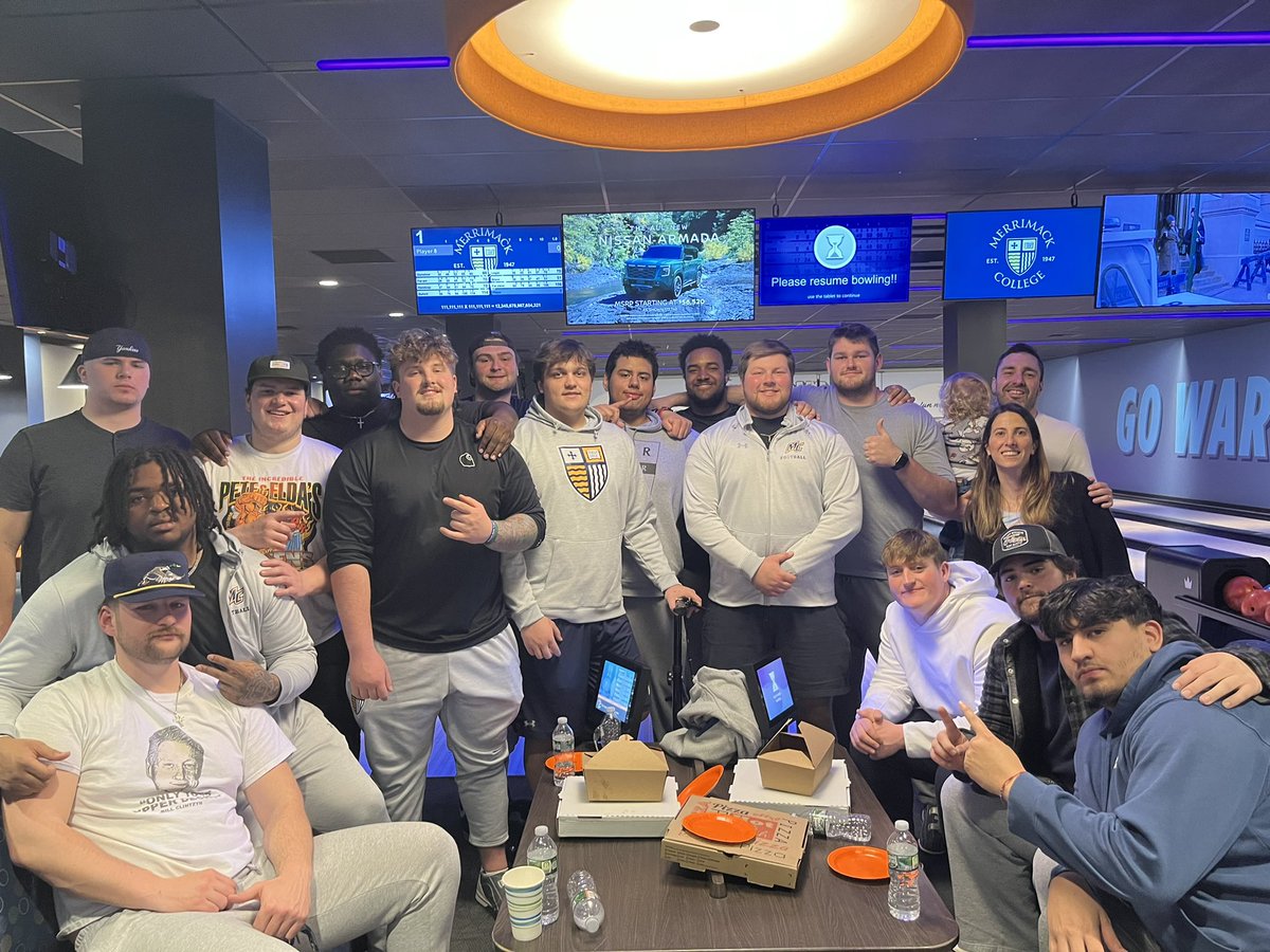 Coach K (@coachkreinsen) on Twitter photo It was a nice night bowling with the O-Line tonight. It’s always fun to have family and football come together as one team.
<a href="/Merrimack_FB/">Merrimack Football</a>
#5Fingers1Fist
#PSN It was a nice night bowling with the O-Line tonight. It’s always fun to have family and football come together as one team.
<a href="/Merrimack_FB/">Merrimack Football</a>
#5Fingers1Fist
#PSN