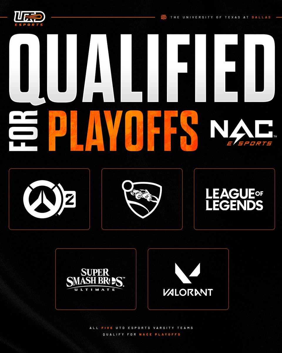 After an incredible season, all five of our teams have made it through to NACE playoffs!

Wish us luck next week as we begin our runs for top 8 grand finals 🔥