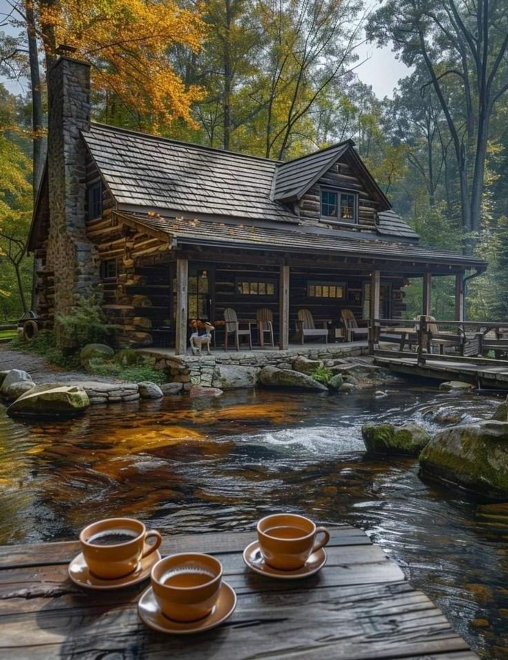 cabinsmountain's tweet image. Imagine sitting here and listening to the sound of the river.