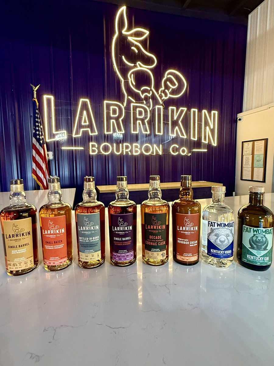 KYBaked's tweet photo. Larrikin Bourbon Co. 🥃🇺🇸 #bourbon #kentucky #bourbontrail #craftdistillery #awardwinning https://t.co/rO55g1CeTS