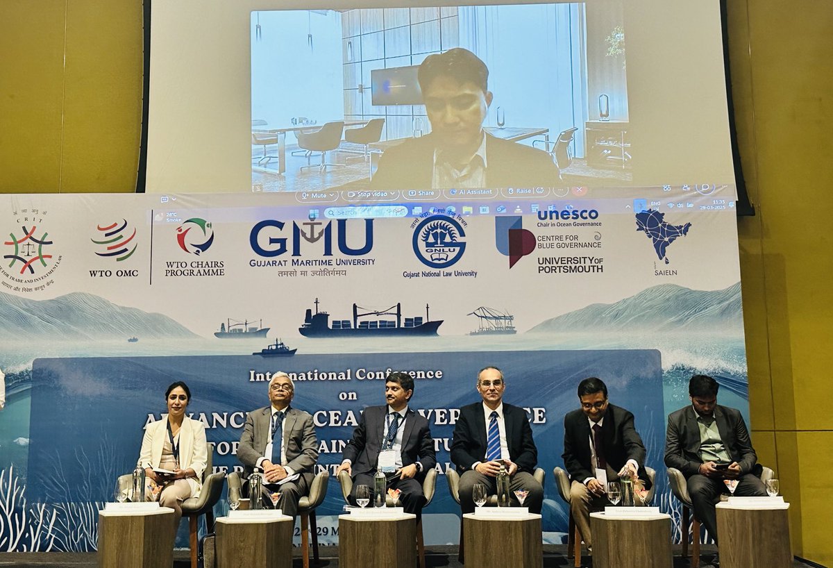 Moderated by Prof ⁦<a href="/Jamesnedumpara/">James J. Nedumpara</a>⁩ a brillant panel on #FisheriesSubdidies ⁦<a href="/wto/">WTO</a>⁩ - how this unique new agreement ⁦<a href="/SDG2030/">SDG2030</a>⁩ will prove key for #Sustainability #Trade ⁦<a href="/ctil_india/">Centre for Trade & Investment Law</a>⁩ ⁦<a href="/SaielnIndia/">South Asia International Economic Law Network</a>⁩ ⁦<a href="/UNESCOChair_OG/">UNESCO Chair in Ocean Governance</a>⁩ ⁦⁦<a href="/GMU_GANDHINAGAR/">Gujarat Maritime University</a>⁩