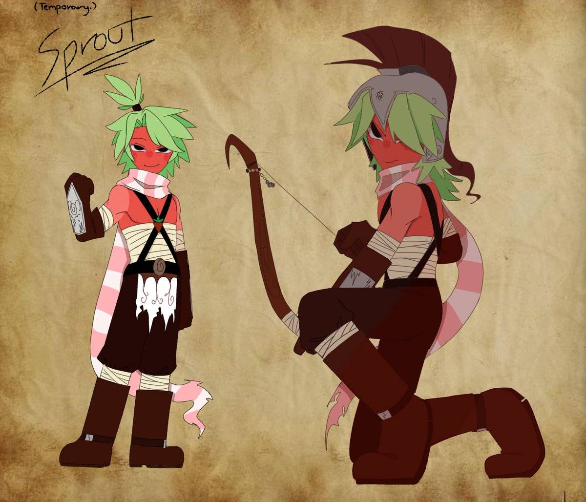 shellwarri0r's tweet image. sproutwarrior's ref sheet))