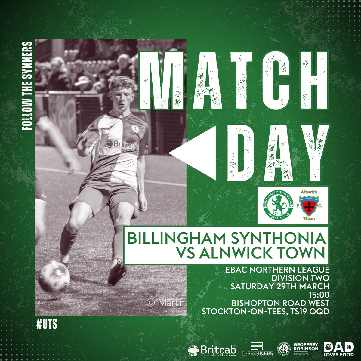 Billingham Synthonia FC (@synthonia) on Twitter photo 𝗜𝗧'𝗦 𝗠𝗔𝗧𝗖𝗛𝗗𝗔𝗬!
We welcome <a href="/AlnwickTownAFC/">Alnwick Town</a> to Teesside in a league clash. We have faced todays opponents twice already this season in the league and FA Vase respectively and they have both been great games.
🎟️
Adults (£6), Concessions (£4), & U18s (£1)
Stockton Town 𝗜𝗧'𝗦 𝗠𝗔𝗧𝗖𝗛𝗗𝗔𝗬!
We welcome <a href="/AlnwickTownAFC/">Alnwick Town</a> to Teesside in a league clash. We have faced todays opponents twice already this season in the league and FA Vase respectively and they have both been great games.
🎟️
Adults (£6), Concessions (£4), & U18s (£1)
Stockton Town