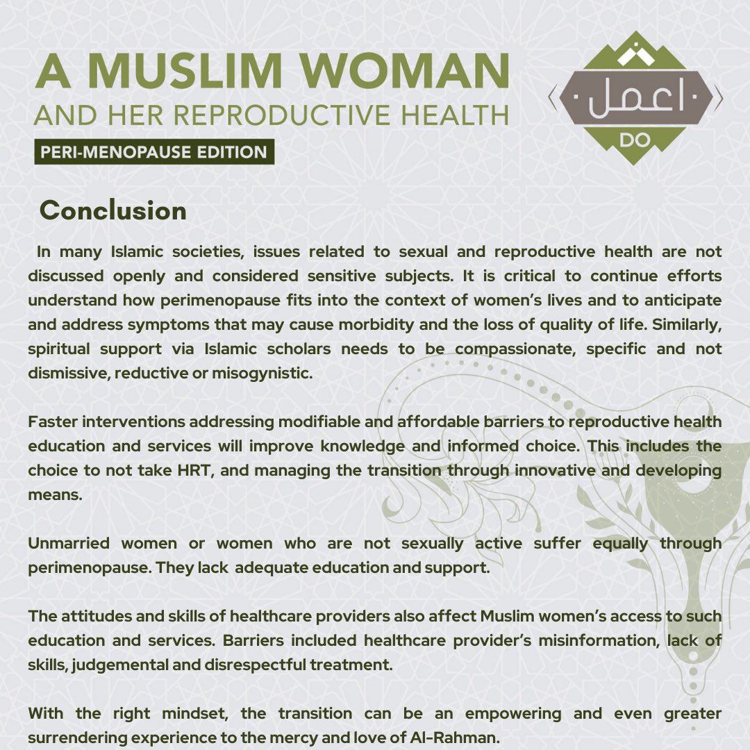 dolearningZA's tweet image. 30. Conclusion 

#DoLearning #RamadanSeries #MuslimWoman #perimenopause #Islam