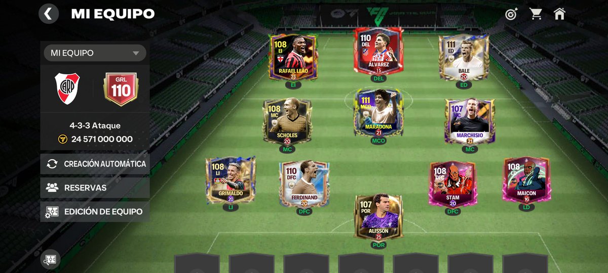 Alexand97339293's tweet photo. @Franklyn_Games Mi plantilla sin meterle dinero free tu play un saludo desde Argentina https://t.co/DEqzydL3c2