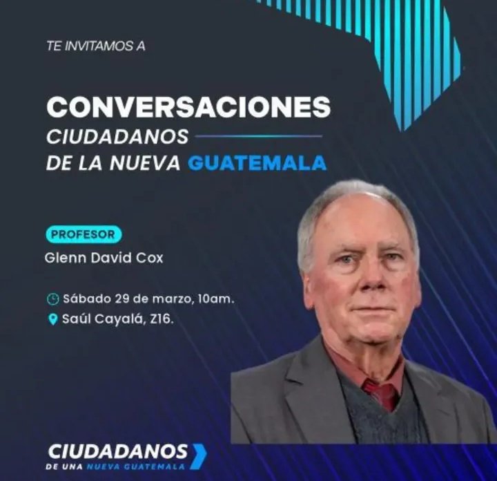 ¡Mañana es un gran día para la libertad!

Muy agradecido y orgulloso del equipo de <a href="/GuateActiva/">Guate Activa</a> y muy ilusionado de los primeros pasos de <a href="/Ciudadanos_gt/">Ciudadanos</a> .

Dos grandes amigos <a href="/Marjorievonahn/">marjorievonahn</a>  y en CIUDADANOS Glenn David Cox.

Invitados a ser parte de una Nueva Guatemala