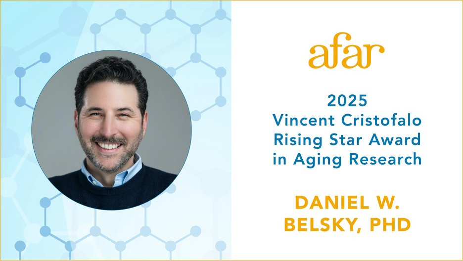 Columbia Aging Ctr (@columbiaaging) on Twitter photo Congratulations to our faculty member <a href="/Danbelsky/">Daniel Belsky</a> - 2025 recipient of <a href="/AFARorg/">AFAR</a> Vincent Cristofalo Rising Star Award in Aging Research in recognition of his work on the biomarkers of aging. <a href="/ColumbiaMSPH/">ColumbiaPublicHealth</a> <a href="/Columbia/">Columbia University</a> Congratulations to our faculty member <a href="/Danbelsky/">Daniel Belsky</a> - 2025 recipient of <a href="/AFARorg/">AFAR</a> Vincent Cristofalo Rising Star Award in Aging Research in recognition of his work on the biomarkers of aging. <a href="/ColumbiaMSPH/">ColumbiaPublicHealth</a> <a href="/Columbia/">Columbia University</a>