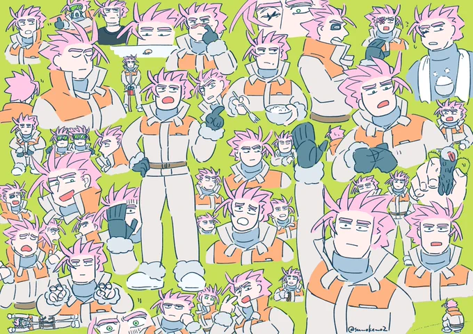 約2ヶ月間毎日描いてたのに1週間休んだらどう描いてたのか思い出せなかったのでいっぱい描いてたら隙間を埋めたい気持ちの方が強くなってしまったデ殿の絵その2 