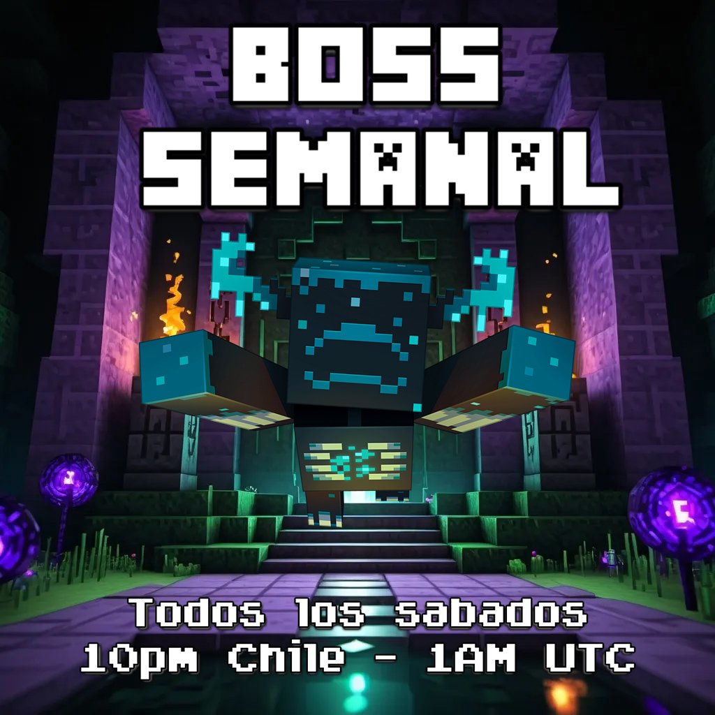 *UN TEMIBLE BOSS LOS ESPERA MAÑANA*
Amon, deidad del viento y del aire llega mañana para mandar a volar a todos!

- A este boss le encanta enviar a volar a sus enemigos!

Sábado 29 de marzo
10pm Chile - 1am UTC
IP: mylifecraft.net
Versión: 1.21.4