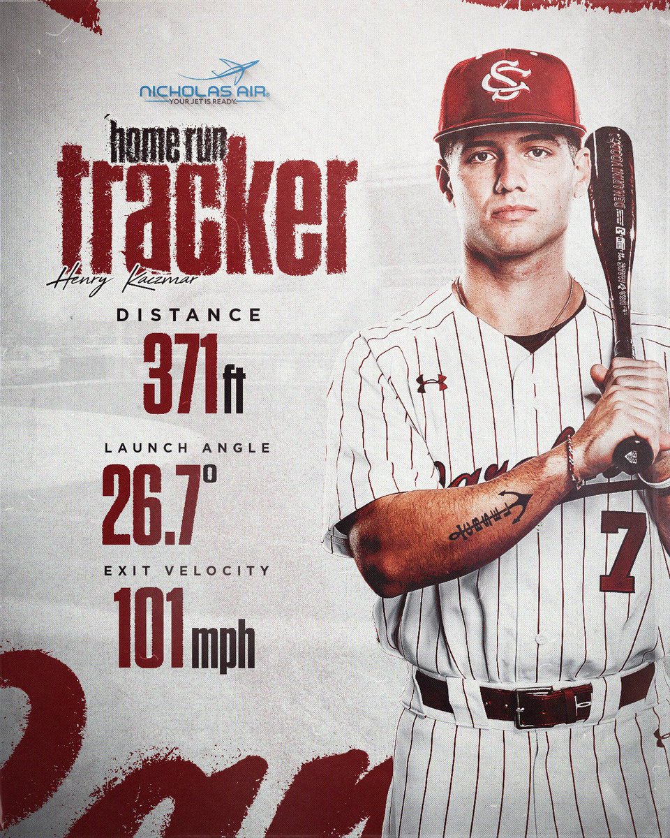 GamecockBSB's tweet photo. The numbers from Kaczmar's homer

#Gamecocks | @NICHOLASAIR https://t.co/Oryg914UnX