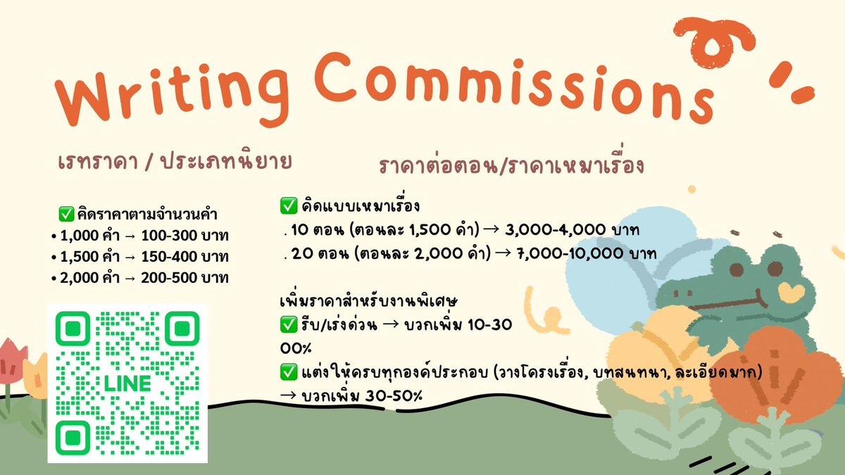 IGOT7_Mild2000's tweet photo. ♡⃛◟รับคอมมิชชั่นแต่งนิยาย/ฟิคค่ะ 

สนใจ DM เพื่อของดูผลงานและจองคิวได้เลยค่า ꕀ  ˚ ༘♡     

—1500-2000คำ/ตอน
—เรทราคาไม่รวม NC 

รายละเอียดในโพสต์ 🫧

ทักไลน์ได้เลย✨

#คอมมิชชั่นนิยาย #คอมมิชชั่นฟิค #รับเขียนนิยาย #commissionTH #รับเขียนเรื่องสั้น #รับแต่งนิยาย https://t.co/XFexteE8ty