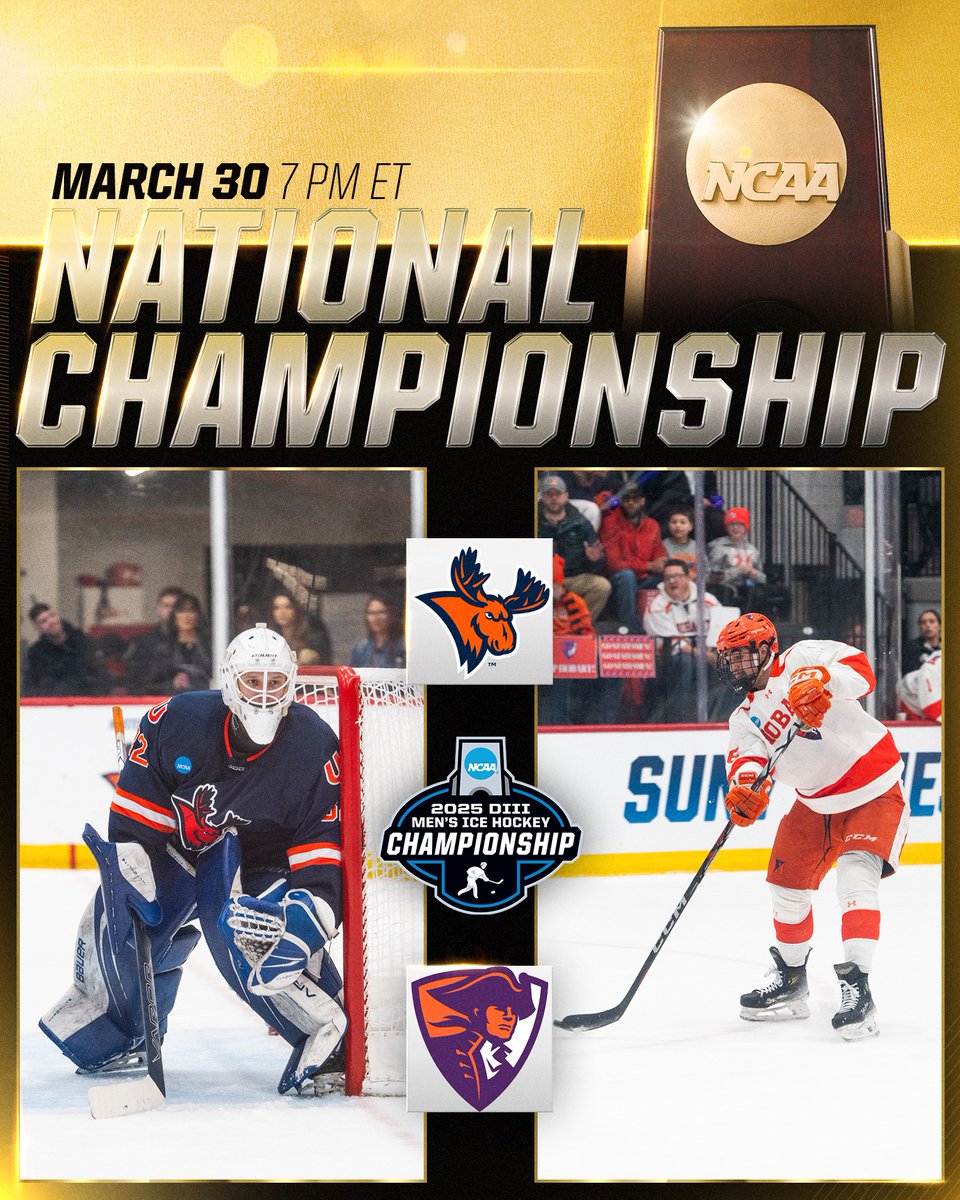 NCAA Division III (@ncaadiii) on Twitter photo The National Championship stage is set ✅✅
<a href="/Utica_Pioneers/">Utica Pioneers</a> 🆚 <a href="/HWSAthletics/">HWS Athletics</a>
Sunday, March 30th | 7PM
#WhyD3 | #D3hky The National Championship stage is set ✅✅
<a href="/Utica_Pioneers/">Utica Pioneers</a> 🆚 <a href="/HWSAthletics/">HWS Athletics</a>
Sunday, March 30th | 7PM
#WhyD3 | #D3hky