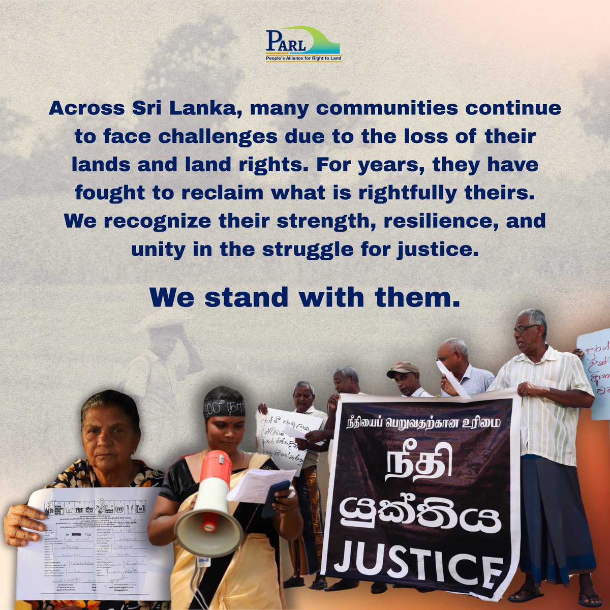 Today marks #TheDayofTheLandless. Across #SriLanka, many communities continue to face challenges due to the loss of their #lands and land rights. For years, they have fought to reclaim what is rightfully theirs. We recognize their strength, resilience, and unity in the struggle