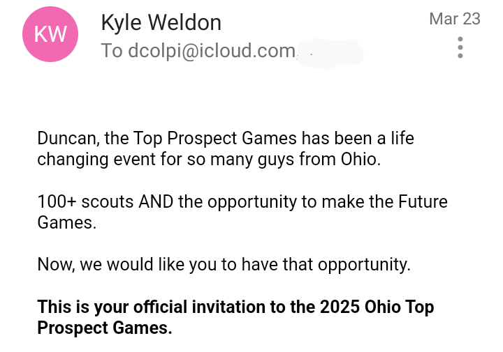 Duncan Colpi (@duncancolpi) on Twitter photo Invite Accepted!
Looking forward to the Top Prospect Showcase in June! Thank you <a href="/weldyprep/">Kyle Weldon</a> and <a href="/PrepBaseballOH/">Prep Baseball Ohio</a> for the opportunity to show how hard work pays off!
<a href="/CBCBlackhawks27/">CBC Marucci Blackhawks 2027</a> <a href="/LEHawksBaseball/">Lakota East Baseball</a> <a href="/CBCMarucci/">CBC Marucci Blackhawks</a> Invite Accepted!
Looking forward to the Top Prospect Showcase in June! Thank you <a href="/weldyprep/">Kyle Weldon</a> and <a href="/PrepBaseballOH/">Prep Baseball Ohio</a> for the opportunity to show how hard work pays off!
<a href="/CBCBlackhawks27/">CBC Marucci Blackhawks 2027</a> <a href="/LEHawksBaseball/">Lakota East Baseball</a> <a href="/CBCMarucci/">CBC Marucci Blackhawks</a>