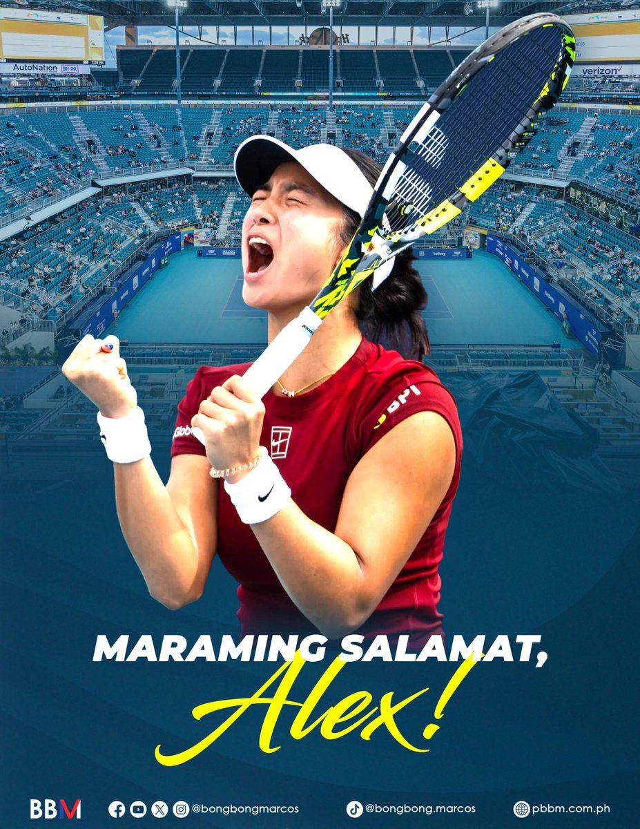 We would like to congratulate our tennis phenomenon,  Alex Eala, on her historic and amazing run in the 2025 Miami Open. Truly, what you did showed the whole world what a Filipino athlete is all about – determined, steadfast and never the one to back away from any challenges.