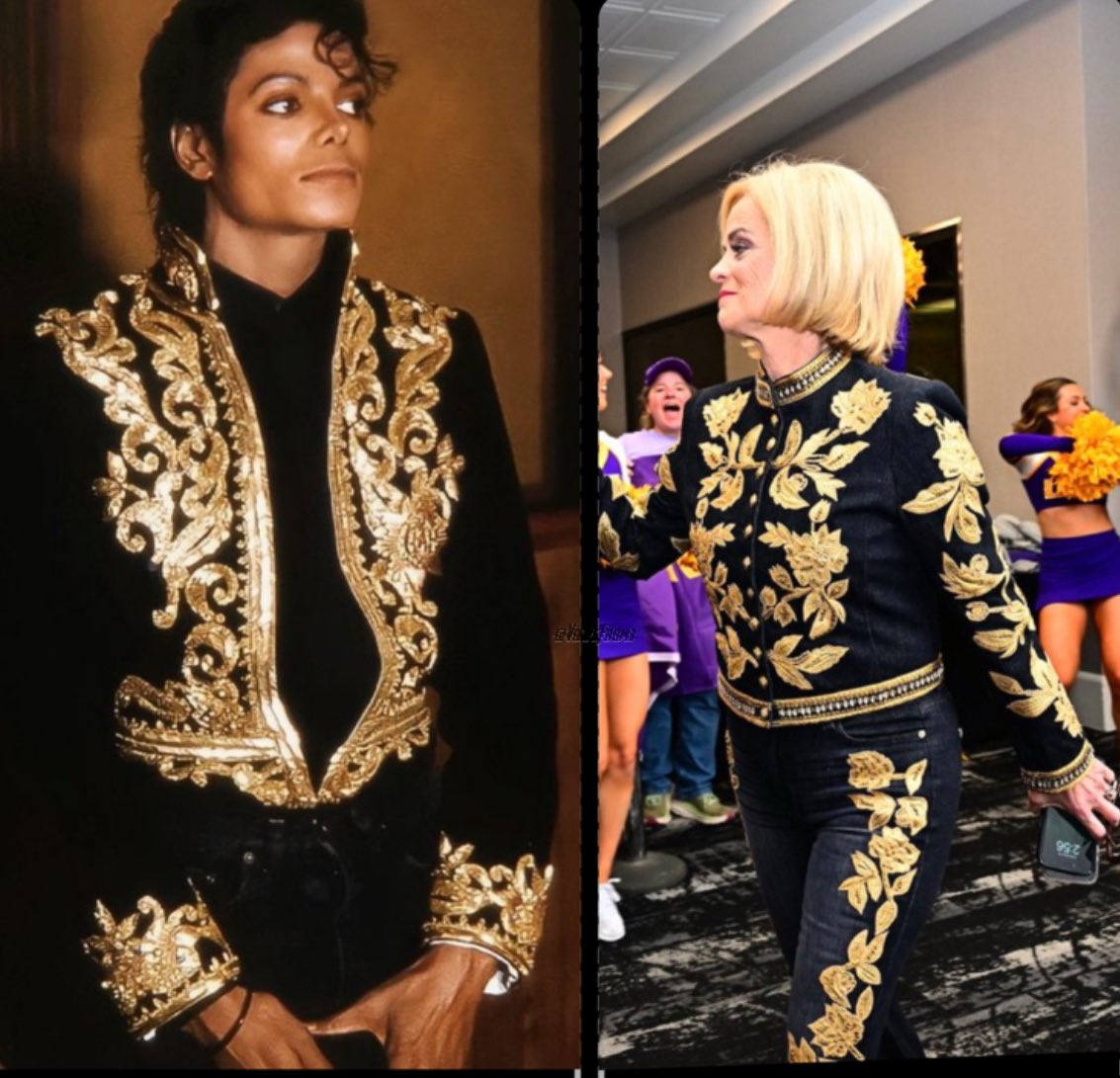 ViewsfromThree's tweet image. Was Michael Jackson Kim Mulkey’s Sweet 16 outfit inspo 👀