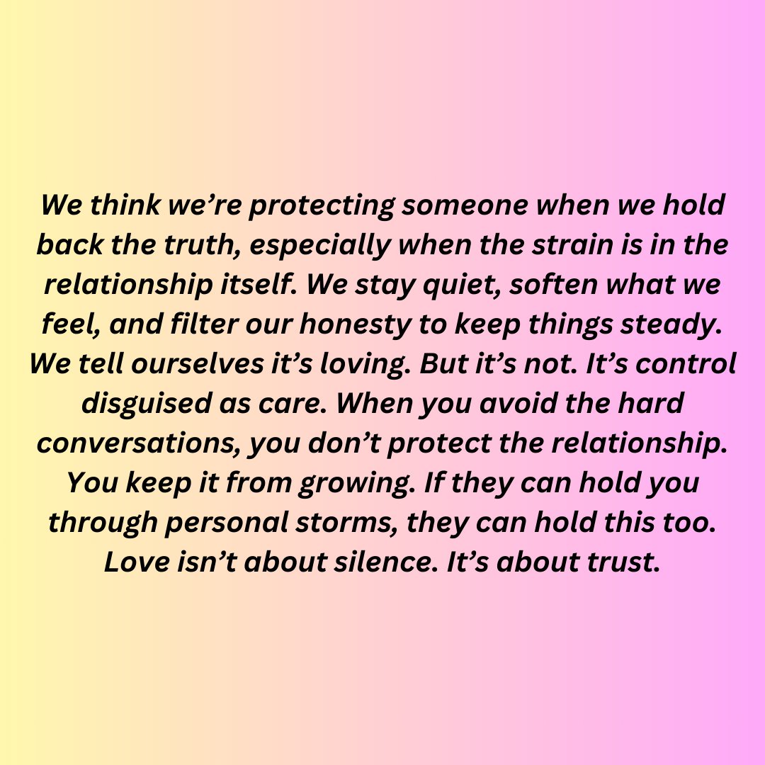 EMC_Practice's tweet photo. Hiding the truth doesn’t protect the relationship. It pauses it.
#Love #Shield #Buffer #KinkPerspective #EmotionalIntimacy #Relationships #EmotionalMaturity #BDSMCommunity #Communication #Connection #Growth #RelationalWork #MentalHealth #SelfAwareness https://t.co/Lay4D52bY3