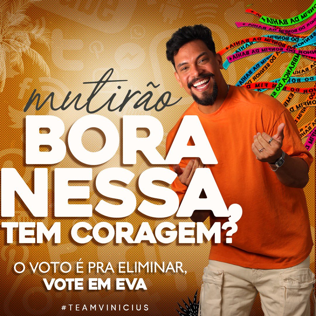 viniciusnasofc's tweet photo. 🚨 MUTIRÃO VAMOS NESSA, TEM CORAGEM? ❌SOMOS FORA EVA❌
🗳️ A CADA 10 VOTOS COMENTE UM EMOJI! NÃO ESQUEÇAM DE DEIXAR O SEU VOTO ÚNICO TAMBÉM.
❌ O voto é para ELIMINAR, vote em EVA
✅ Meta: 4K Comentários
⏰ O prazo é até 01H
▶️ VOTO ÚNICO: https://t.co/UAV6nhFIOt
▶️ VOTO TORCIDA: https://t.co/UAV6nhFIOt
#TeamVinicius | #BBB25 | #ForaEva