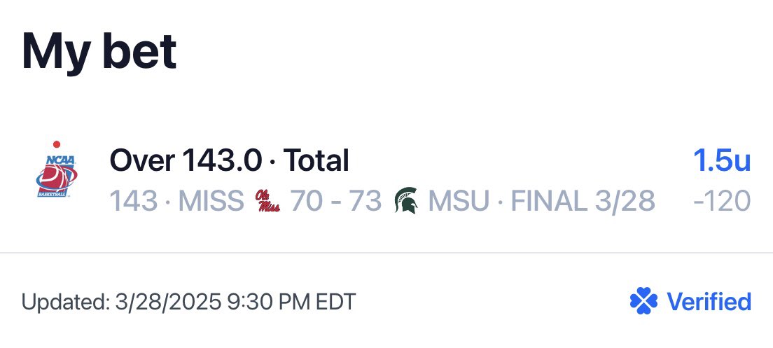patrick7_21's tweet photo. @gehrenbergdfs Happened w the meaningless Ole Miss 3 earlier too, used up all my variance luck in one hour https://t.co/N0vEzUWsLd