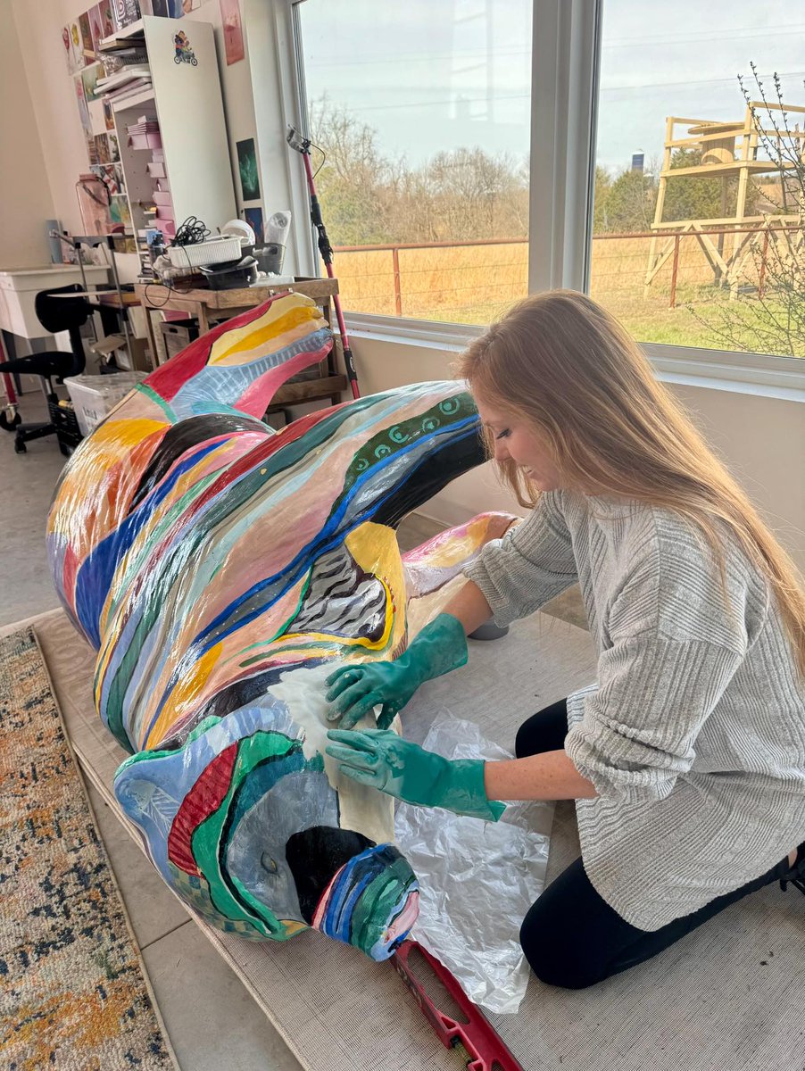 Feeling like I’m doing surgery to repair this Missouri State bear + giving him a new paint job this week!