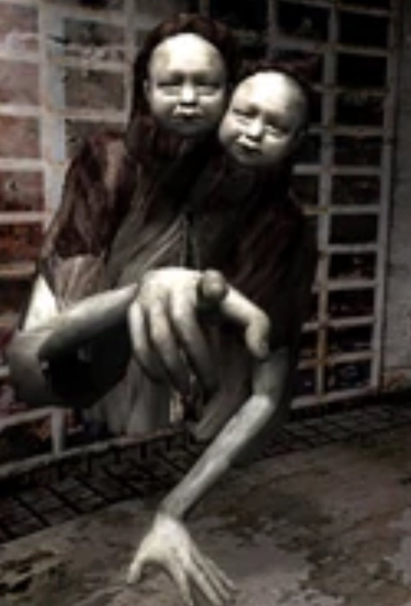 TheDirector_BHH's tweet photo. The faces of THE ROOM’s Twin Victims were (possibly — probably?) inspired by artist H.R. Giger. #silenthill #SilentHill2Remake @SilentHill #hrgiger https://t.co/ShrY1o0Uc4