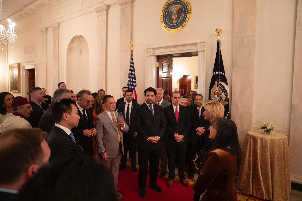 Meshal Hamad AlThani (@amb_althani) on Twitter photo I extend my sincere gratitude to <a href="/POTUS/">President Donald J. Trump</a> for graciously inviting and hosting members of the Muslim community for Iftar at the <a href="/WhiteHouse/">The White House</a>.
Your hospitality reflects the deep bond between our nations, and I am honored to share this special occasion with friends. I extend my sincere gratitude to <a href="/POTUS/">President Donald J. Trump</a> for graciously inviting and hosting members of the Muslim community for Iftar at the <a href="/WhiteHouse/">The White House</a>.
Your hospitality reflects the deep bond between our nations, and I am honored to share this special occasion with friends.