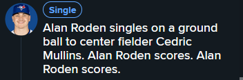 Joemotycki's tweet photo. When people said "Just make the whole team out of Alan Roden", I'm not sure this is what they meant #LightsUpLetsGo #BlueJays https://t.co/VdkvdAum23