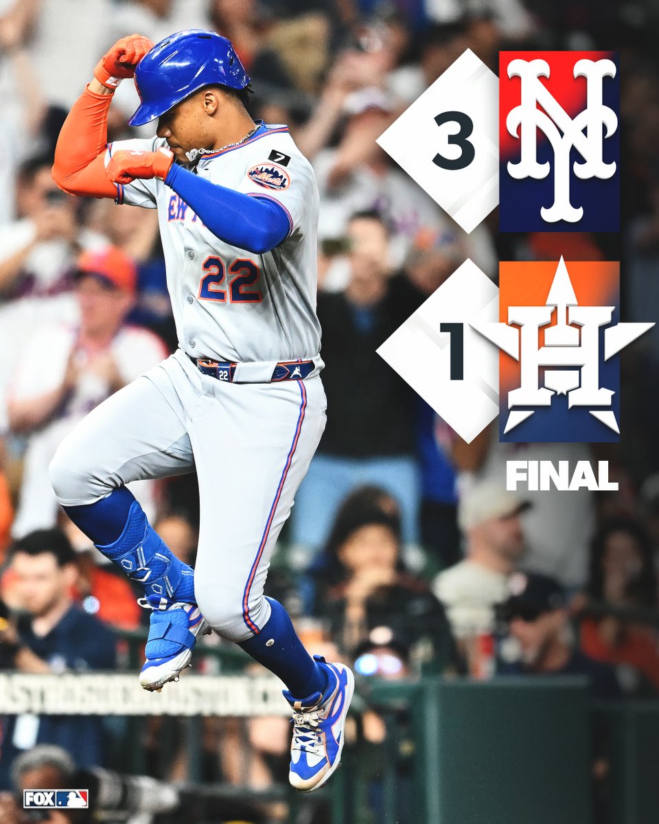 MLBONFOX's tweet photo. Juan Soto hits his first homer to help give the @Mets their first win of the season!  #LGM https://t.co/dAhNKgNjxN