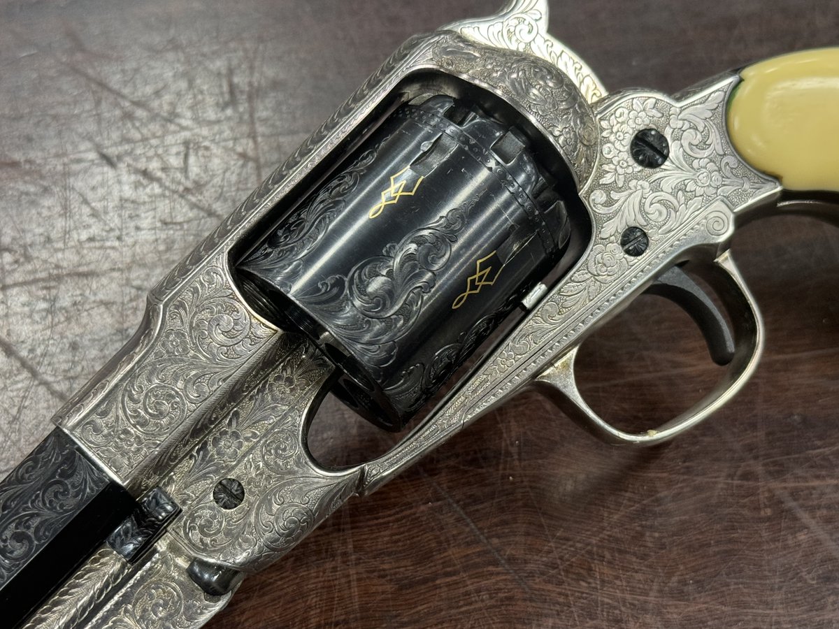 CleaverFirearms's tweet photo. A Very Ornately Engraved Remington 1858 44cal Cap N Ball Black Powder Revolver, produced by Navy Arms....
#remington #model1858 #44cal #blackpowder #falsh #engraved #goldinlay #smoothaction #rarearms #cowboy #sass #collector #rangeready #hardtofind #frontier https://t.co/lu9Juz3AKw