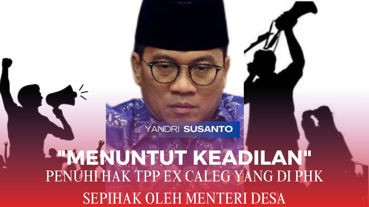 Kami ini bekerja jadi tak ada dasar bapak suruh kami mundur.
Gaji Jan-Feb 2025 itu hak kami pak <a href="/YandriSusanto/">Yandri Susanto</a>.
Pak Presiden <a href="/prabowo/">Prabowo Subianto</a> bantu kami, anak bangsa.
#CopotYandriSusanto
#1040PendampingDesaDiPHKKemendesa 
#1040PendampingDesaTidakDibayarGaji 
<a href="/Gerindra/">Partai Gerindra</a>
<a href="/KemensetnegRI/">Sekretariat Negara</a>