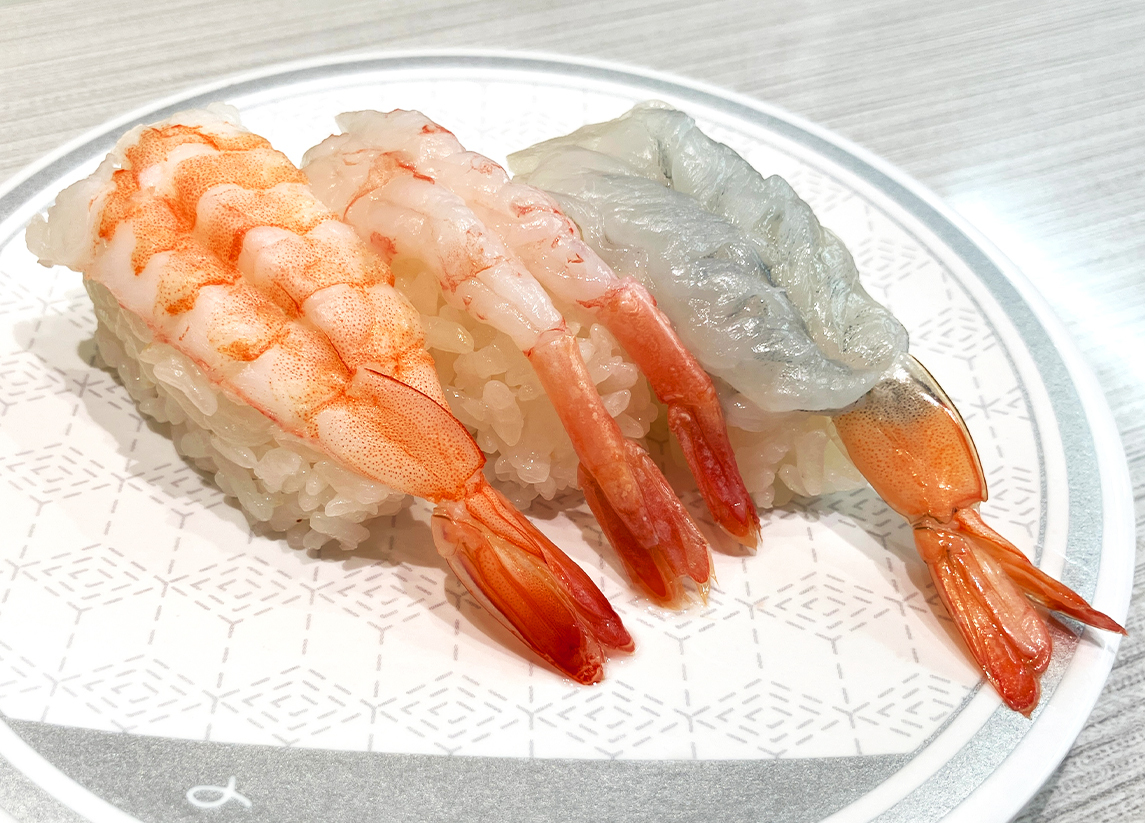 えび三種盛り」は、 🦐えび 🦐甘えび 🦐生えび が一皿で楽しめる
