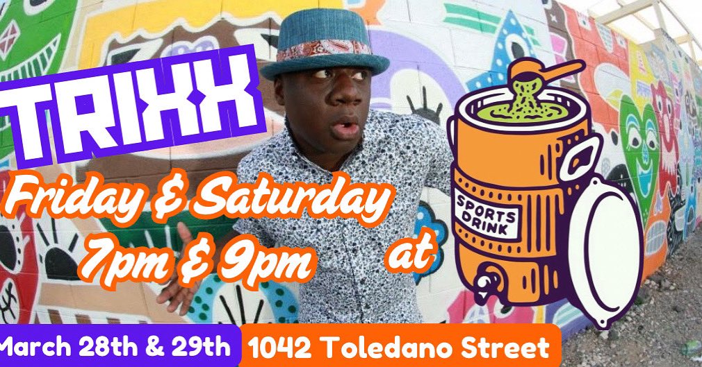 Doing a hip and happening show for one of the best comics in the country <a href="/ComedianTrixx/">Trixx</a> and his birthday tomorrow night <a href="/SprtsDrnk/">SPORTS DRINK: Café & Comedy Club</a> 9pm.