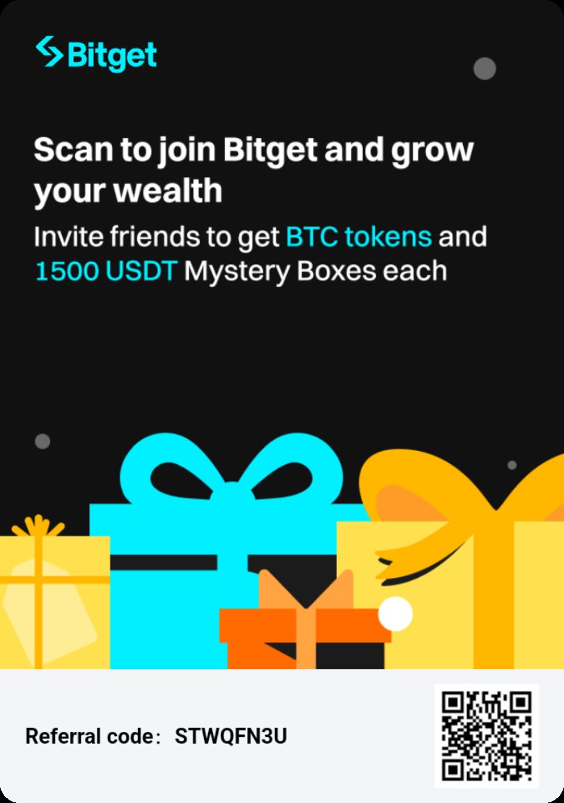 Let’s complete referral tasks so each of us can earn $30 worth of BTC airdrops and Mystery Boxes valued at up to 1500 USDT!
share.bitget.com/u/THSM5YNS?cla…