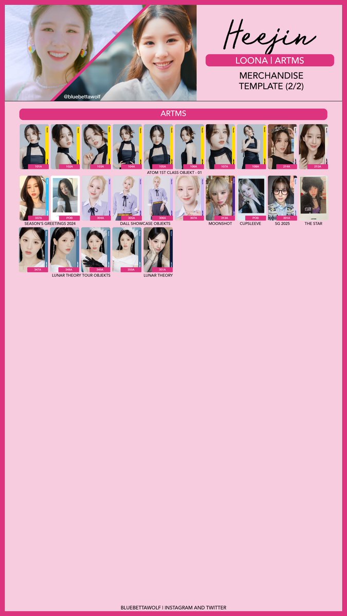 Loona / ARTMS - Heejin and Haseul Merchandise Photocard Template