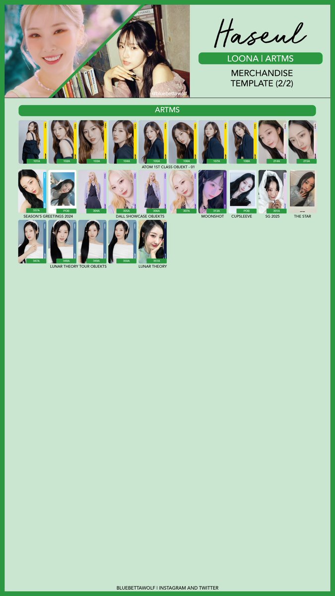 Loona / ARTMS - Heejin and Haseul Merchandise Photocard Template