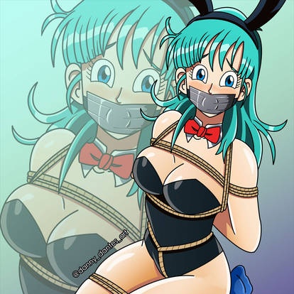 BoundBulma's tweet image. "Mmmmm-mmmmmphg gmmmm omitted!"

Bulma struggles agesnt the restraints but couldnt get free
