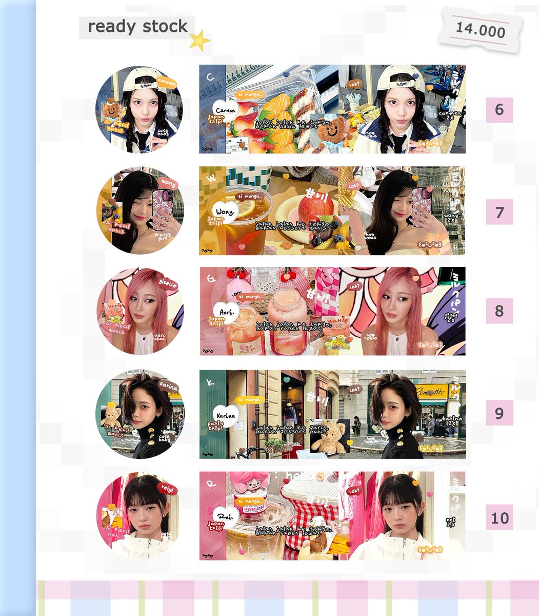 help rt ia makaci! 🍏🎀🏝️

haii aku punya layout ready stock girlgroup dari katalog apple pie &amp; loh kucing harga ada di pic yang mau jajan bisa langsung dm aja 🫧 

#zonauang